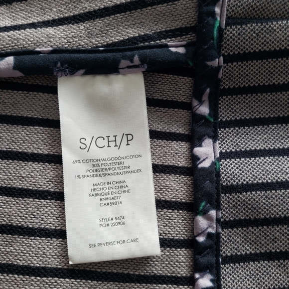 CABI Style #5474 Blue Dappled Striped Car Coat, Size S - Picture 9 of 9